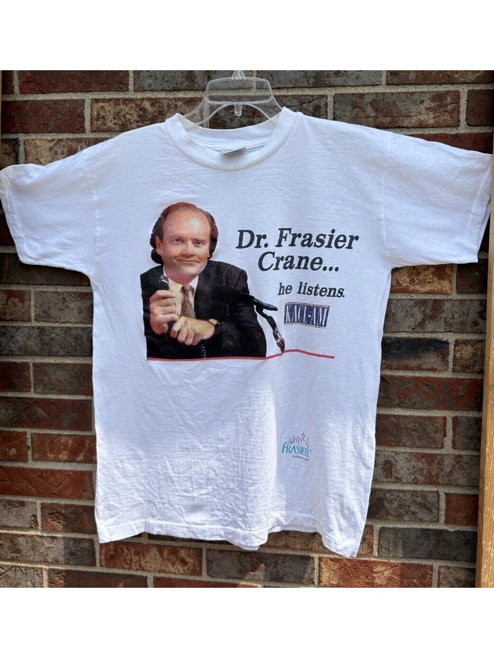 Vintage Stanley Desantis Frasier Dr. Frasier Crane KACL-AM Promo T-Shirt 90s L